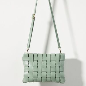 Anthropologie Lindy Woven Clutch in Mint Green
